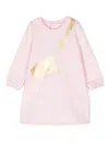 Marc Jacobs Pink Dress For Baby Girl With Bag Print In Pink