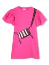 Marc Jacobs Snapshot Short Sleeve Dress In Fucsia