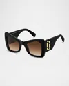 Marc Jacobs Acetate Butterfly Sunglasses In Black