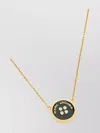 Marc Jacobs Adjustable Chain Button Pendant Necklace In Grey