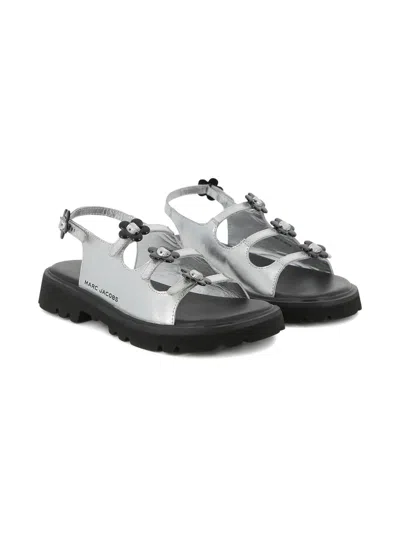 Marc Jacobs Adjustable Closure Mini Sandals With Floral Accents In Multi