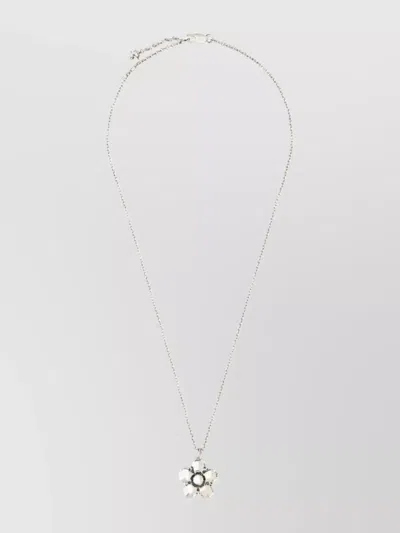 Marc Jacobs Adjustable Flower Pendant Necklace In Metallic