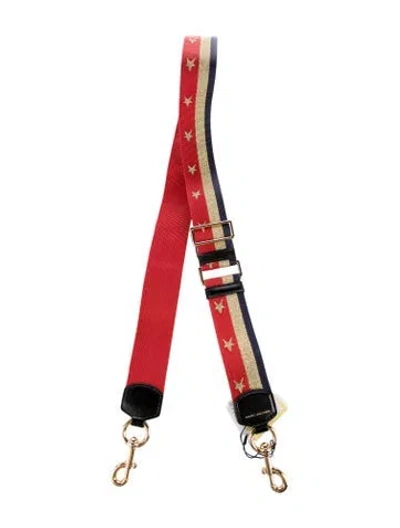 Pre-owned Marc Jacobs Adjustable Patterned Bag Strap W/tags In Red