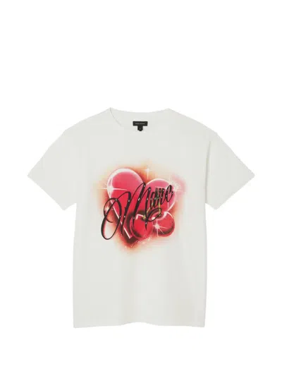 Marc Jacobs Airbrush Heart Oversized Tee In Neutrals