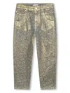 Marc Jacobs All-over Logo Distressed Jeans In Gold
