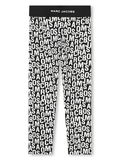 Marc Jacobs Kids' All-over Logo Leggings In Black