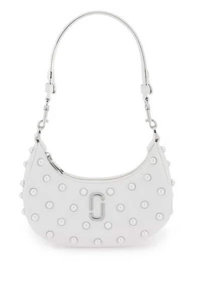 Marc Jacobs All-over Pearl Embellished Leather Shoulder Bag In White