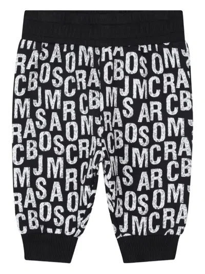 Marc Jacobs All-over Logo Printed Long Sleeve Kids Sweatshirt With Cuffed Ankles In Black