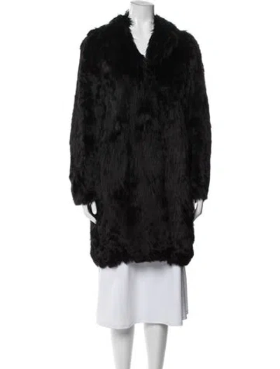Pre-owned Marc Jacobs Alpaca Faux Fur Coat In Black