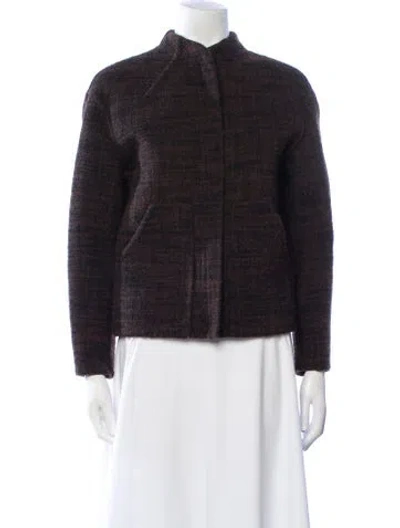 Pre-owned Marc Jacobs Alpaca Plaid Print Evening Jacket In Brown