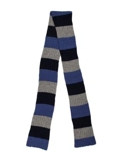Pre-owned Marc Jacobs Alpaca Striped Scarf In Blue