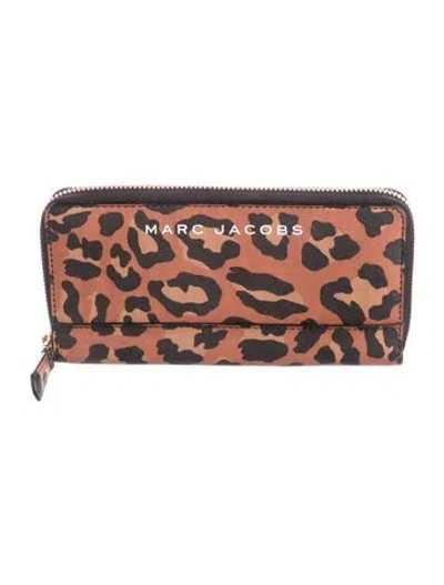 Pre-owned Marc Jacobs Animal Print Continental Wallet In Brown