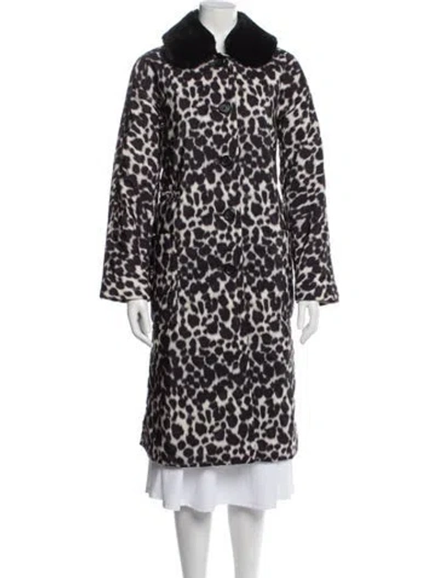 Pre-owned Marc Jacobs Animal Print Faux Fur Coat In Black