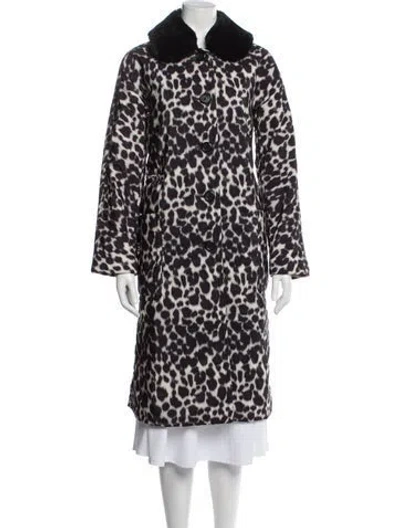 Pre-owned Marc Jacobs Animal Print Faux Fur Coat In Black