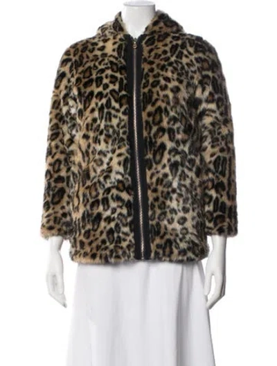 Pre-owned Marc Jacobs Animal Print Faux Fur Coat In Multicolor