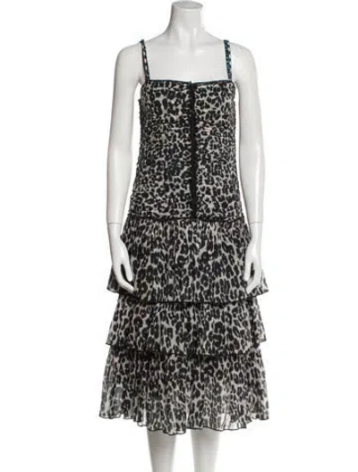 Pre-owned Marc Jacobs Animal Print Midi Length Dress In Black