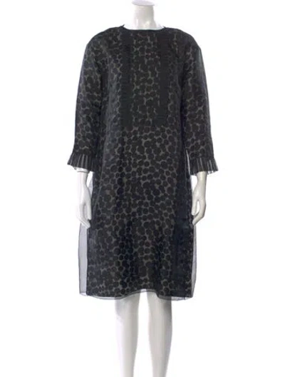 Pre-owned Marc Jacobs Animal Print Midi Length Dress In Black