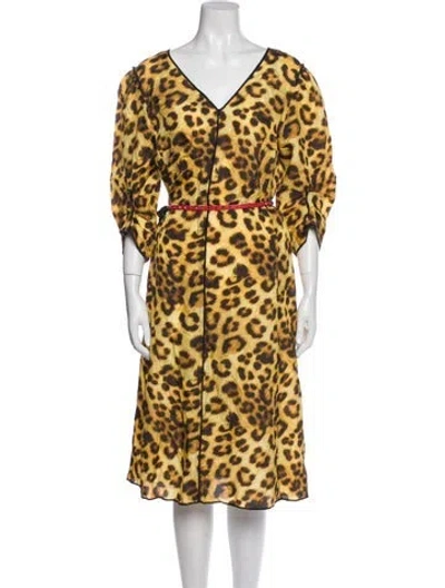 Pre-owned Marc Jacobs Animal Print Midi Length Dress In Multi