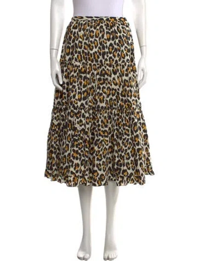 Pre-owned Marc Jacobs Animal Print Midi Length Skirt In Neutrals/yellow