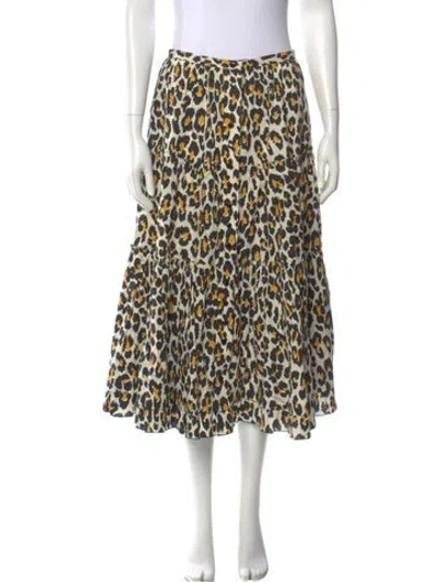 Pre-owned Marc Jacobs Animal Print Midi Length Skirt In Yellow