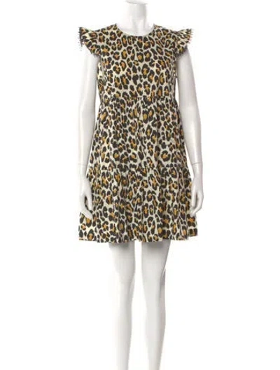 Pre-owned Marc Jacobs Animal Print Mini Dress In Black