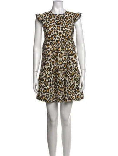 Pre-owned Marc Jacobs Animal Print Mini Dress In Neutrals