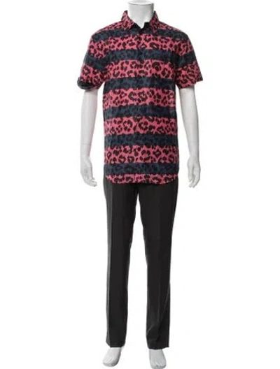 Pre-owned Marc Jacobs Animal Print Short Sleeve Shirt In Blue/pink