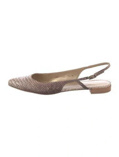 Pre-owned Marc Jacobs Animal Print Studded Accents Slingback Pumps In Silver
