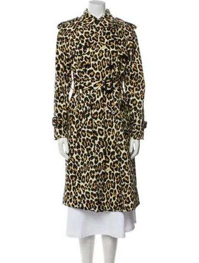 Pre-owned Marc Jacobs Animal Print Trench Coat In Yellow