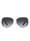 Marc Jacobs Arching Browline Sunglasses In Gold