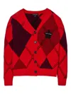 Marc Jacobs Argyle Daisy Cardigan In Red