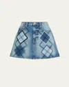 Marc Jacobs Argyle Patchwork Mini Skirt Bright Indigo In Blue