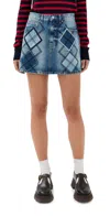 Marc Jacobs Argyle Patchwork Mini Skirt Bright Indigo In Blue