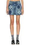 Marc Jacobs Argyle Patchwork Mini Skirt In Blue