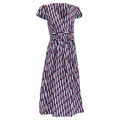 Pre-owned Marc Jacobs Arrow Print Midi Wrap Dress In Multicolor Cotton In Black