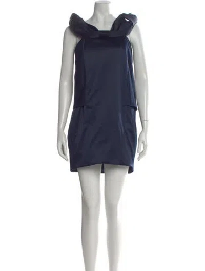 Pre-owned Marc Jacobs Asymmetrical Mini Dress In Blue