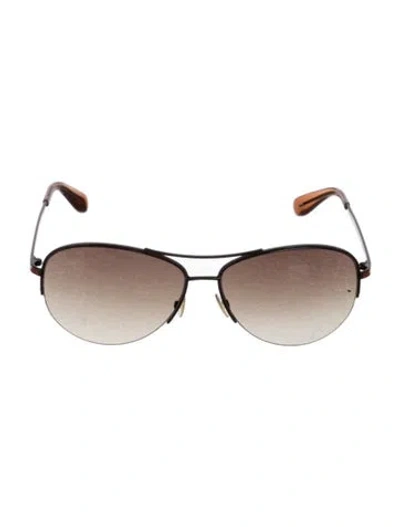 Pre-owned Marc Jacobs Aviator Gradient Sunglasses In Brown
