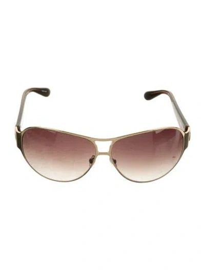 Pre-owned Marc Jacobs Aviator Gradient Sunglasses In Metallic