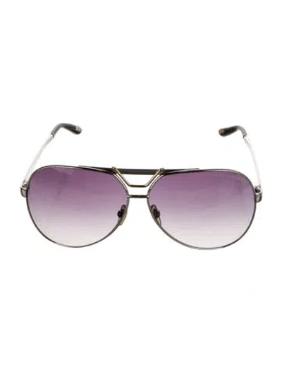 Pre-owned Marc Jacobs Aviator Gradient Sunglasses In Silver