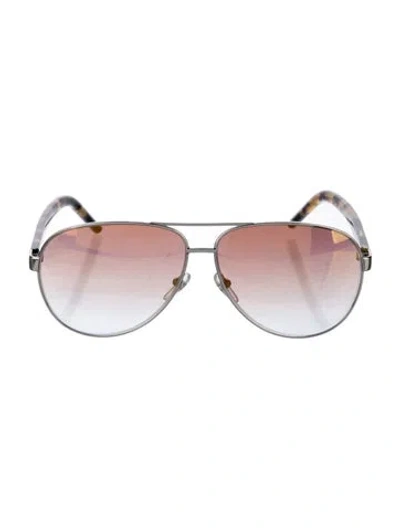 Pre-owned Marc Jacobs Aviator Gradient Sunglasses In Silver