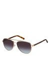 Marc Jacobs 60mm Gradient Aviator Sunglasses In Gold/brown Gradient