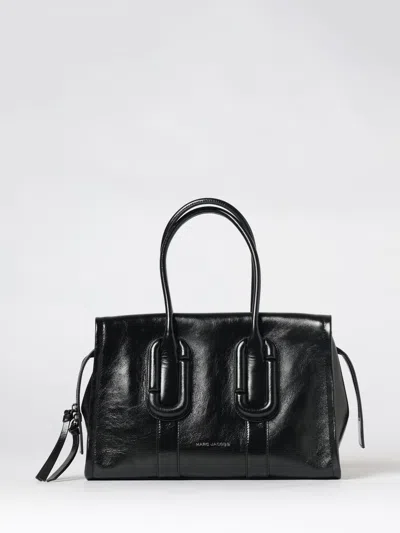 Marc Jacobs Babe City Crackled Leather Tote Bag With Double Handle In Black