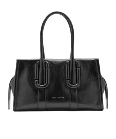Marc Jacobs Babe City Tote In Crinkle Leather In Black