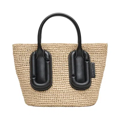 Pre-owned Marc Jacobs Babe Small Tote In Woven 'natural' | Tan | Women's Size Onesize In Brown