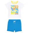 Marc Jacobs Baby Cotton T-shirt And Shorts Set In White