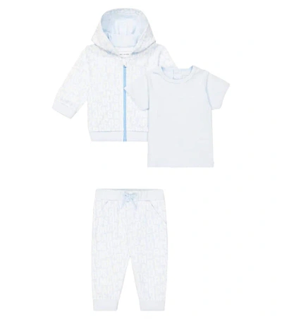 Marc Jacobs Baby Logo T-shirt, Sweatshirt And Sweatpants Set In Blau