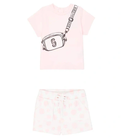 Marc Jacobs Baby Printed Cotton T-shirt And Shorts Set In Pink