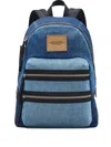 Marc Jacobs Large The Colourblock Denim Backpack In Blue
