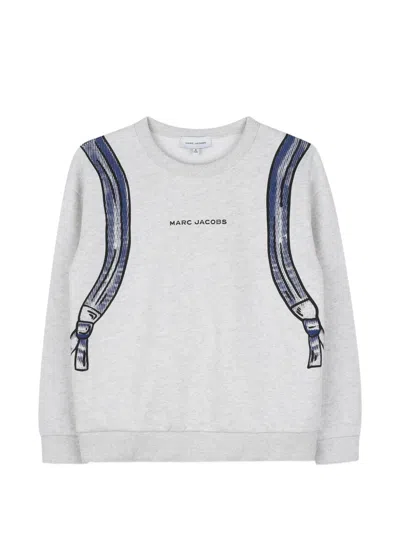 Marc Jacobs Kids' Backpack-print Sweater In Gray