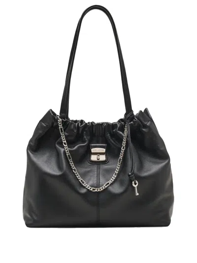 Marc Jacobs The Tote Suede Leather Shoulder Bag In Black